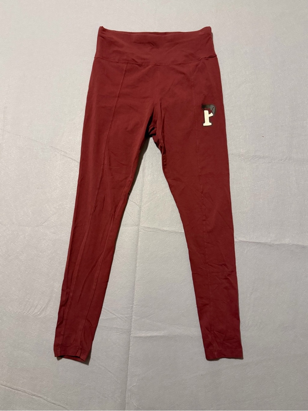Puma Maroon Burgundy Leggings Women’s Size M Red & Black Two Tone Logo